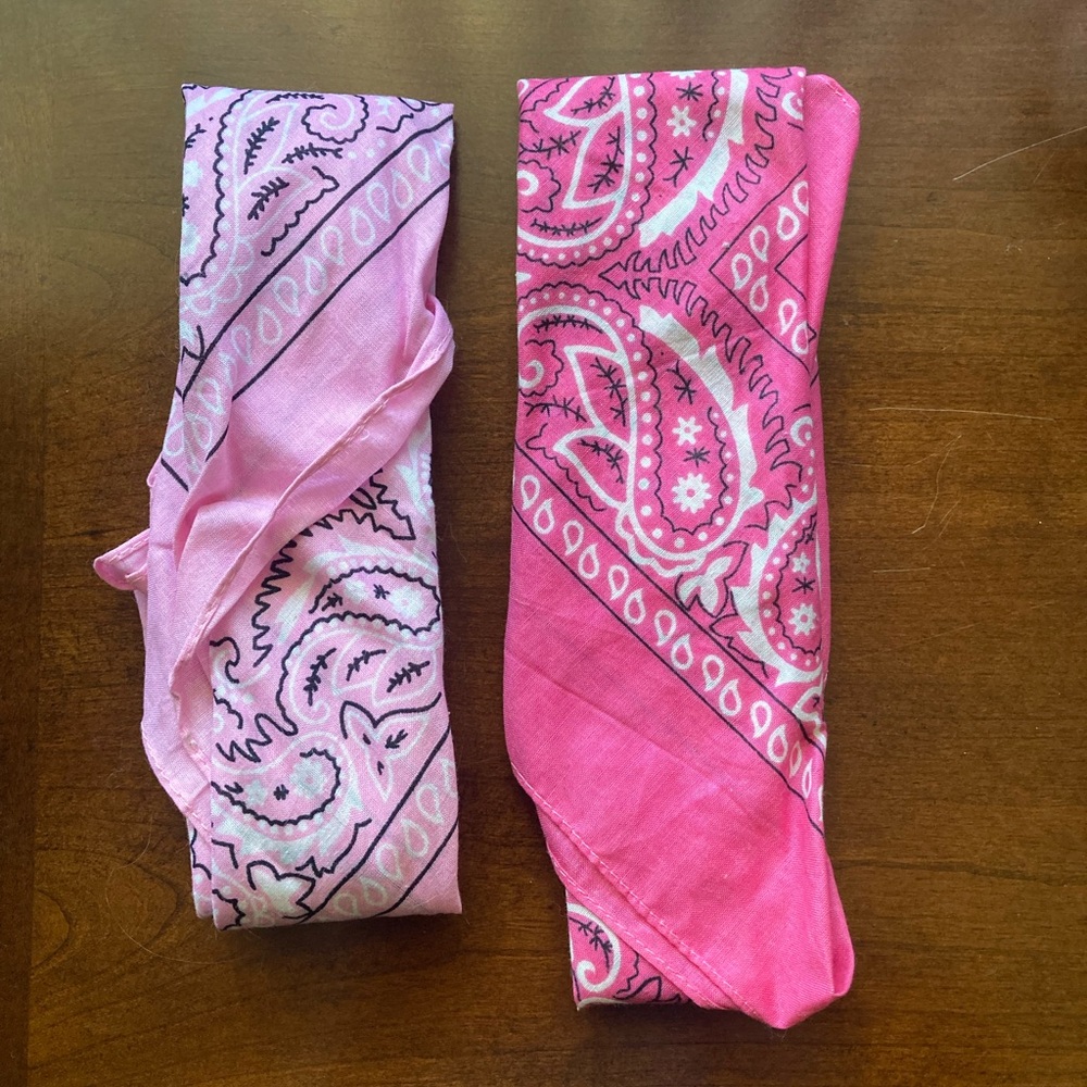 Pink Bandana Duo Set - Versatile Headwrap/Scarf